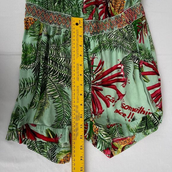 Desigual Strapless‎ Tube Boho Tropical Print Romper Pineapples Palm Trees XS - Picture 11 of 13